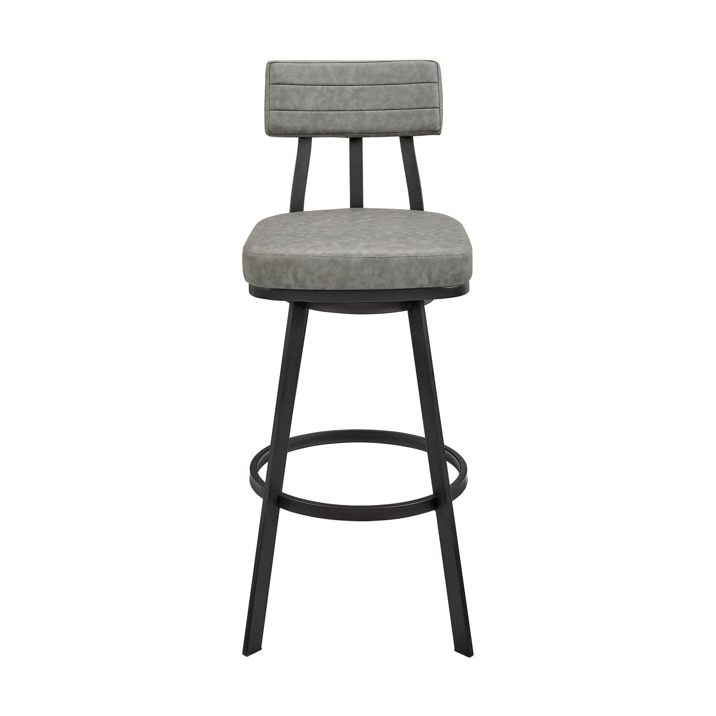 Jinab Swivel Bar and Counter Stool in Metal and Faux Leather