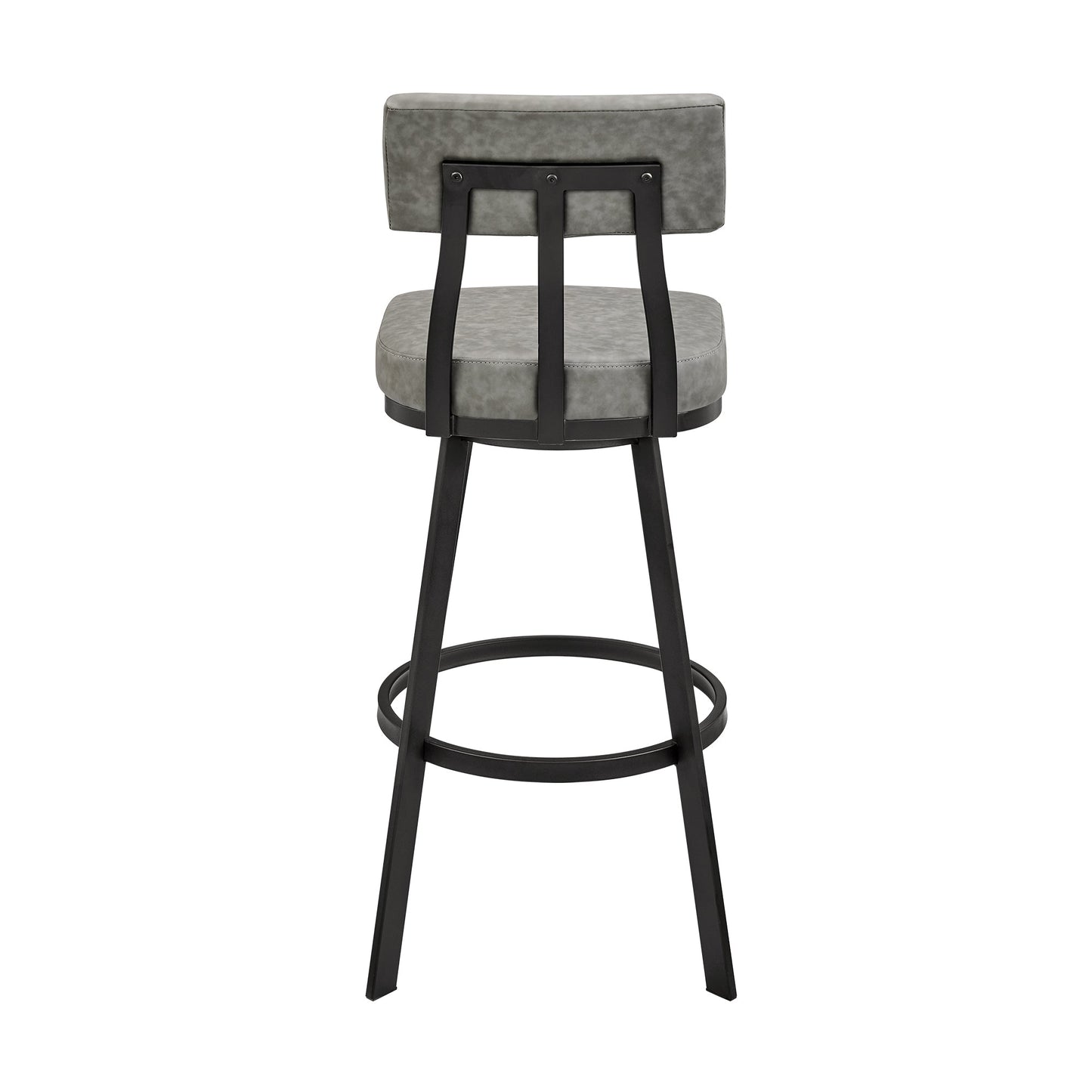 Jinab Swivel Bar and Counter Stool in Metal and Faux Leather