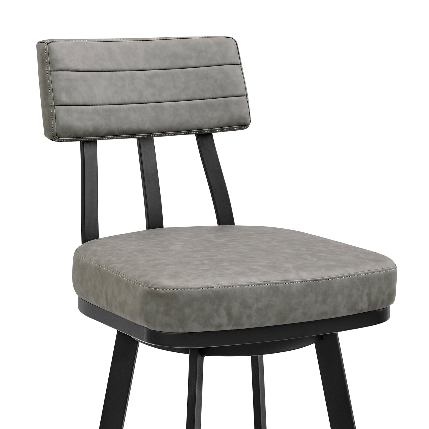 Jinab Swivel Bar and Counter Stool in Metal and Faux Leather