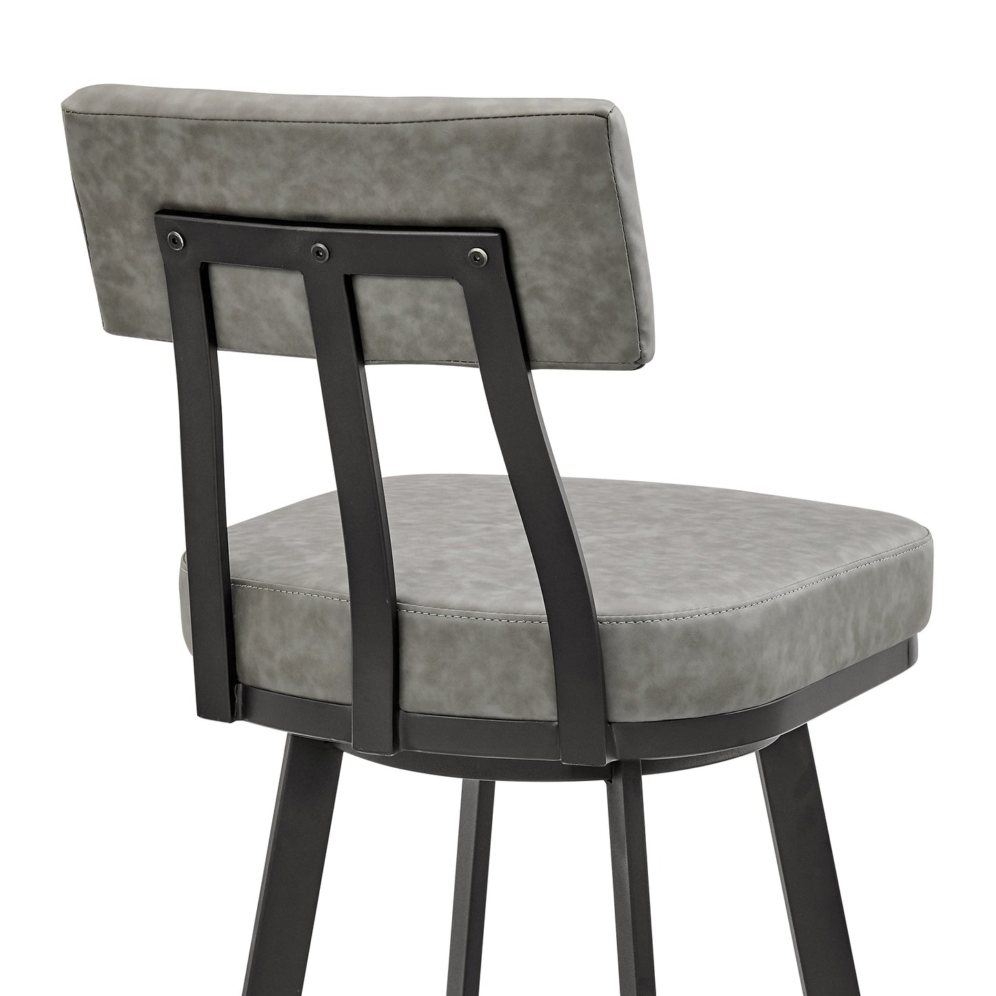 Jinab Swivel Bar and Counter Stool in Metal and Faux Leather