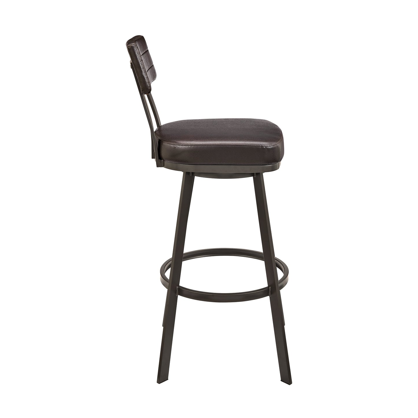 Jinab Swivel Bar and Counter Stool in Metal and Faux Leather
