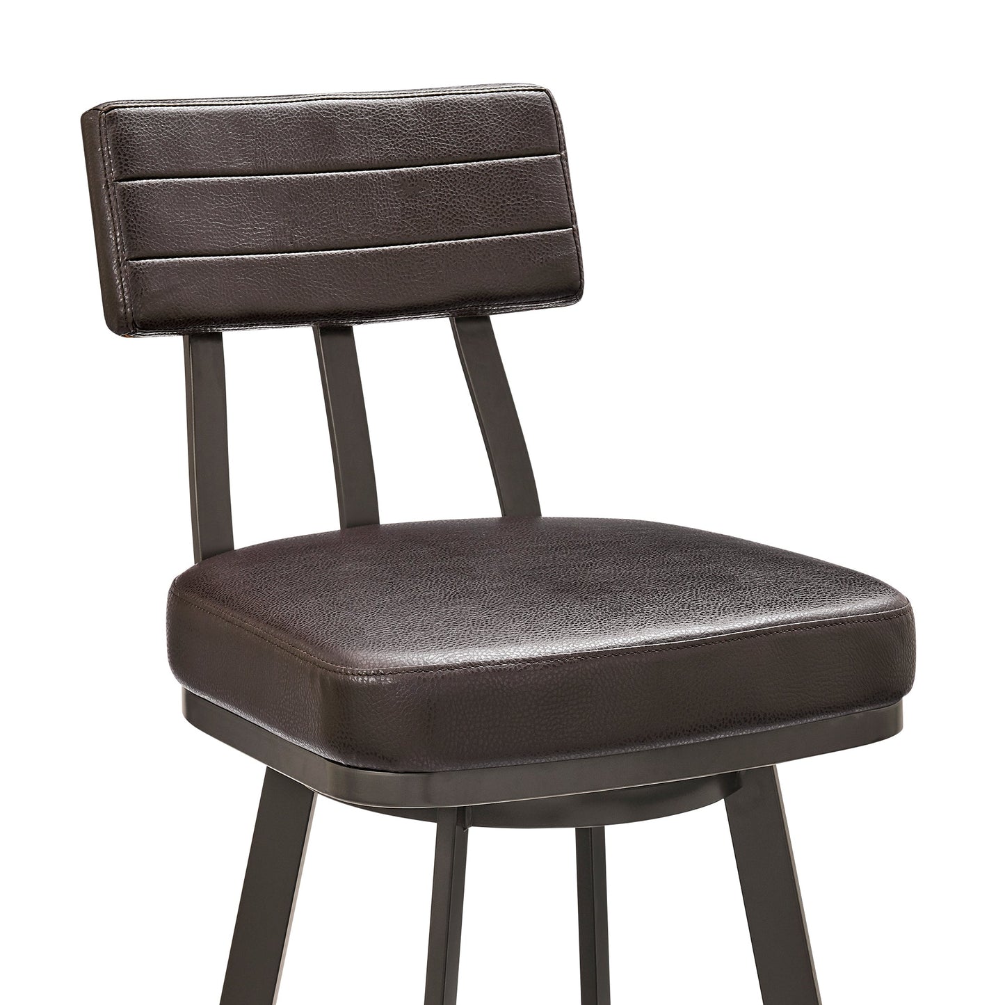 Jinab Swivel Bar and Counter Stool in Metal and Faux Leather