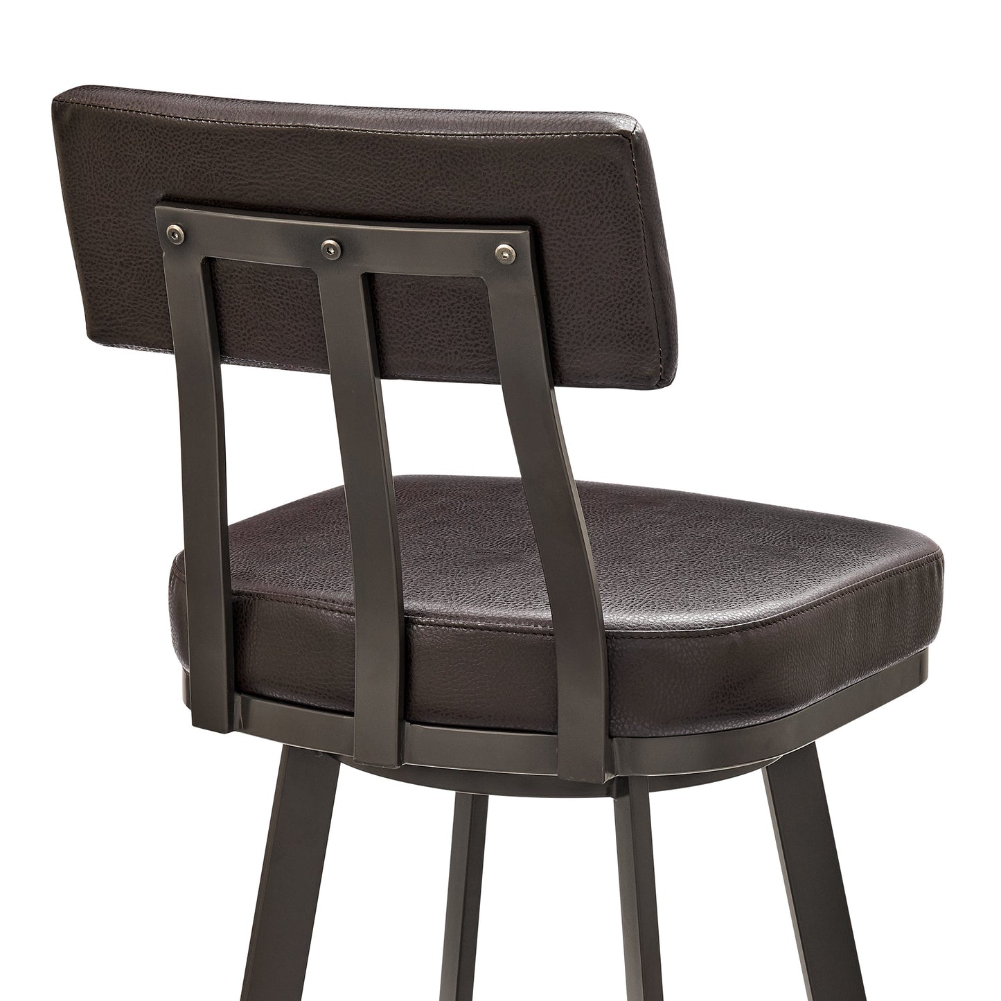 Jinab Swivel Bar and Counter Stool in Metal and Faux Leather