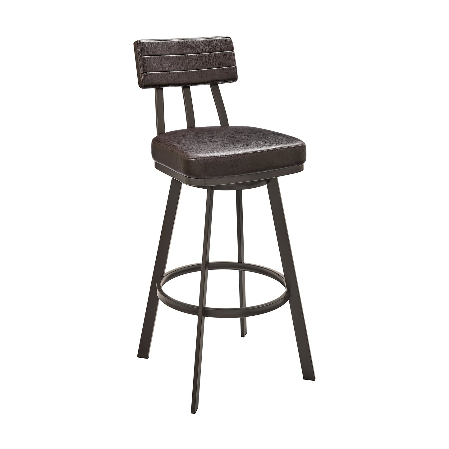 Jinab Swivel Bar and Counter Stool in Metal and Faux Leather