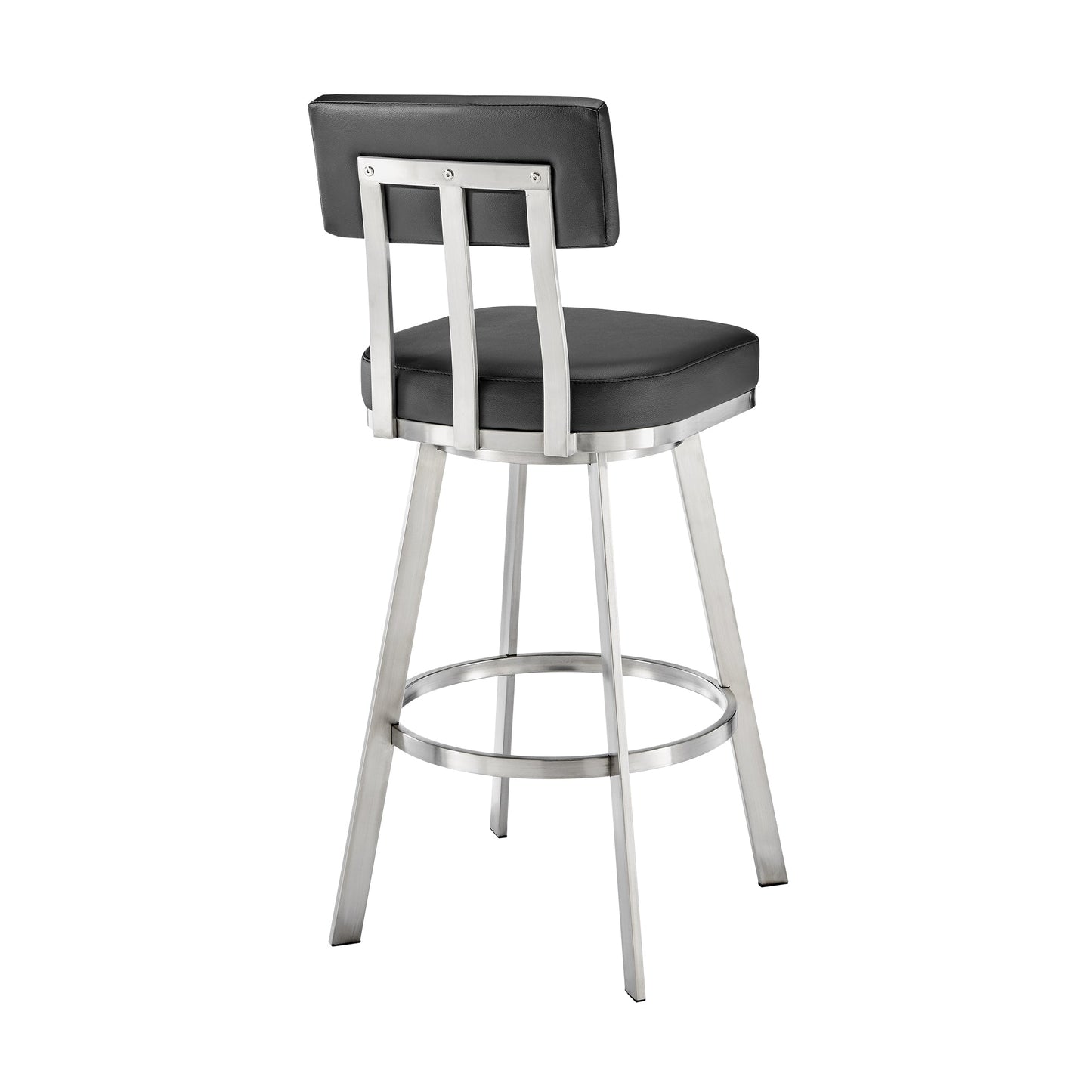 Jinab Swivel Bar and Counter Stool in Metal and Faux Leather