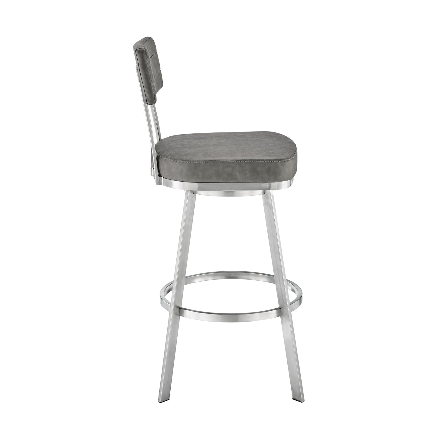 Jinab Swivel Bar and Counter Stool in Metal and Faux Leather