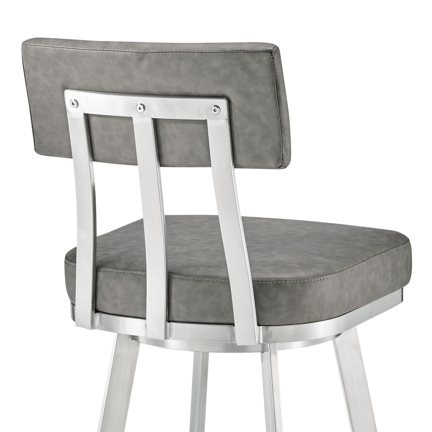 Jinab Swivel Bar and Counter Stool in Metal and Faux Leather