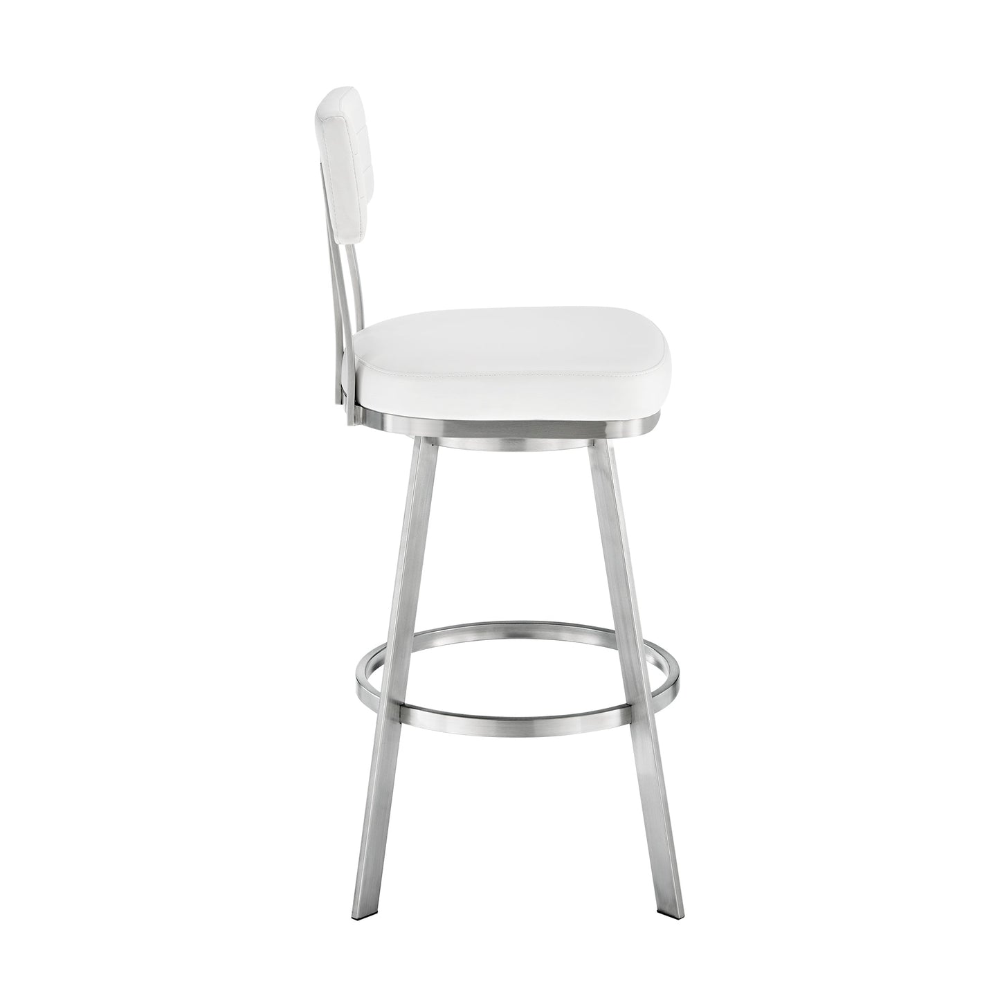 Jinab Swivel Bar and Counter Stool in Metal and Faux Leather