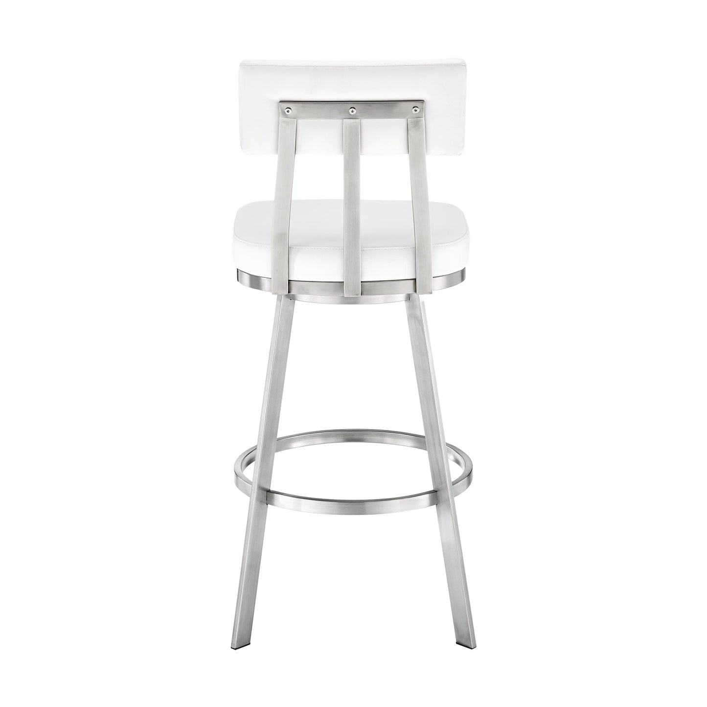 Jinab Swivel Bar and Counter Stool in Metal and Faux Leather