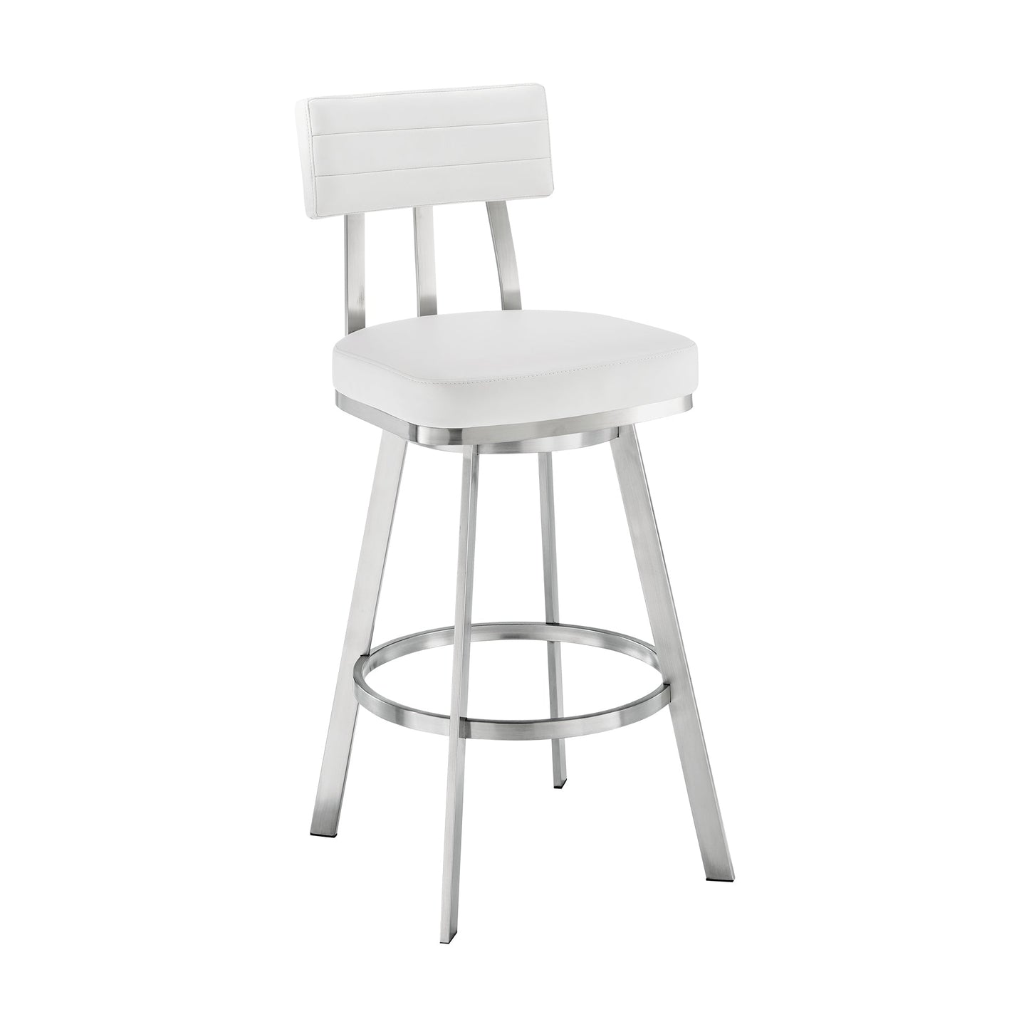 Jinab Swivel Bar and Counter Stool in Metal and Faux Leather