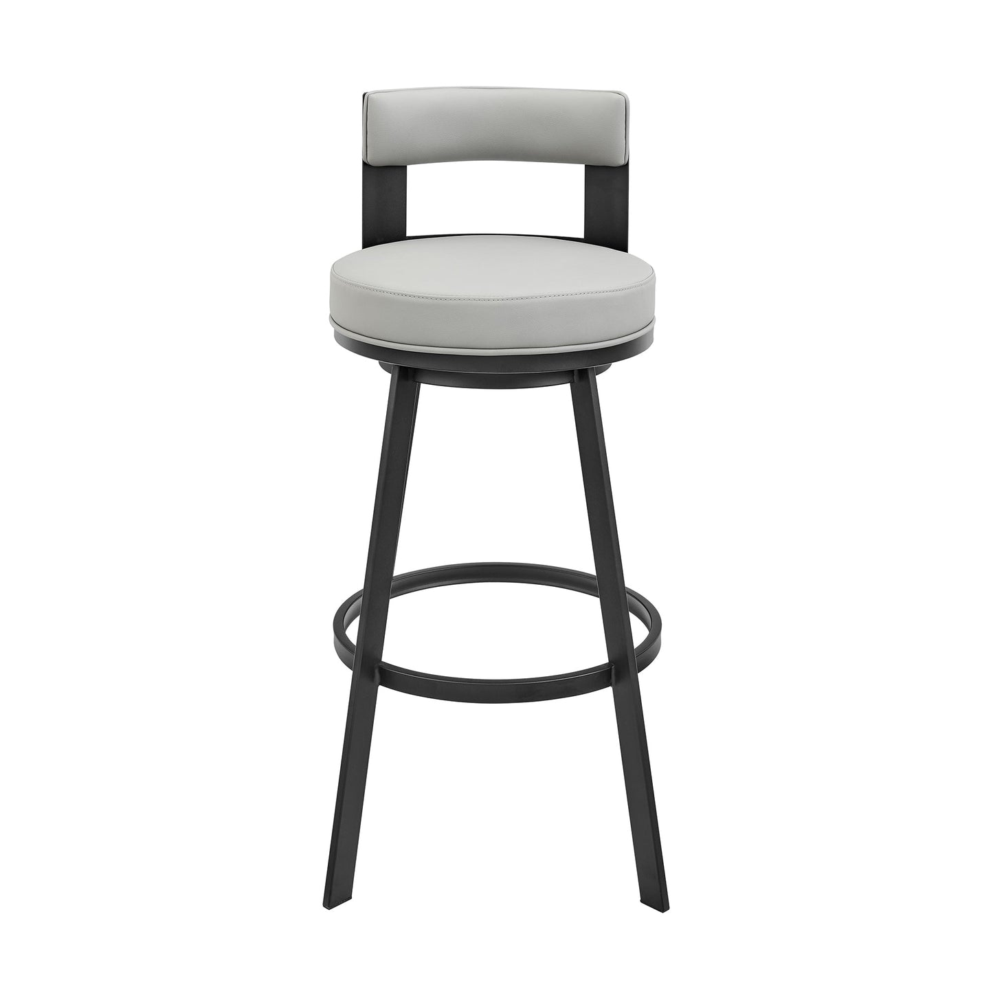 Lynof Swivel Bar and Counter Stool in Various Metal and Faux Leather Options