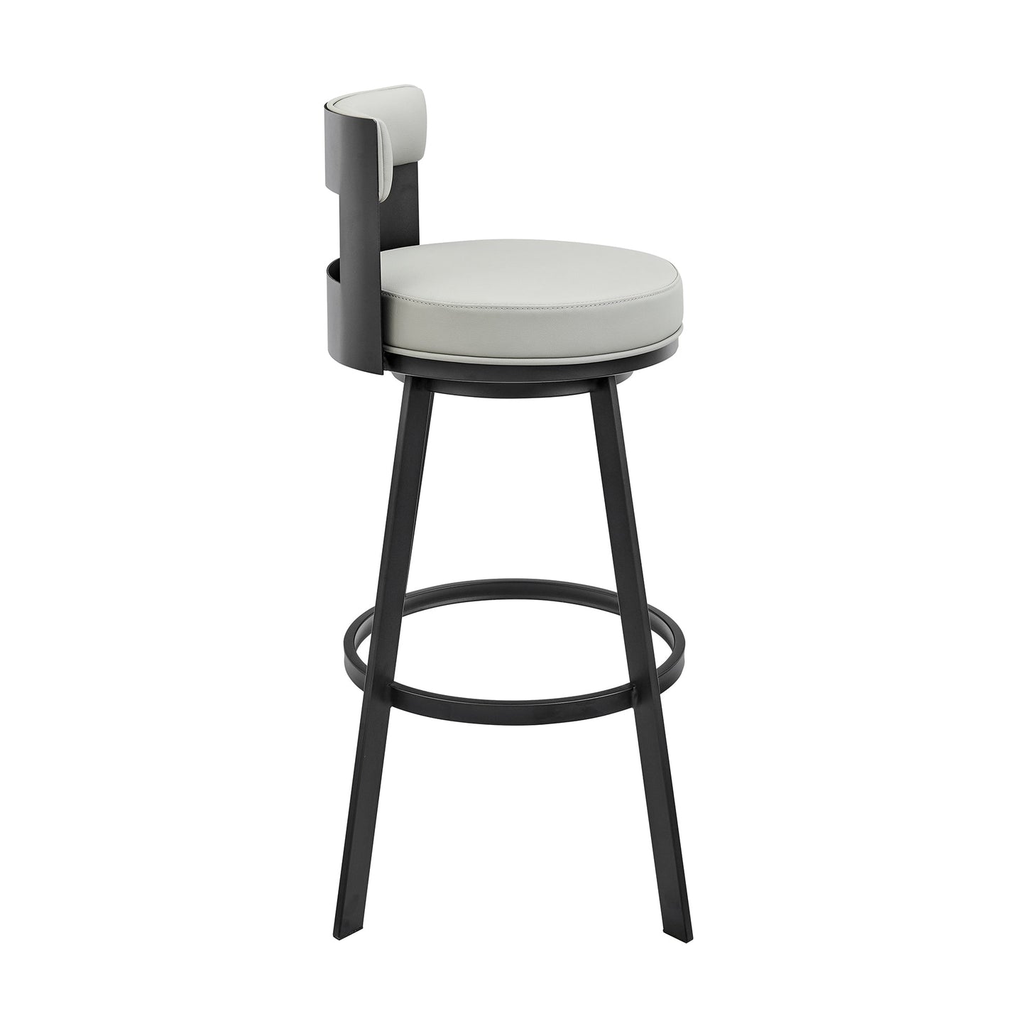 Lynof Swivel Bar and Counter Stool in Various Metal and Faux Leather Options