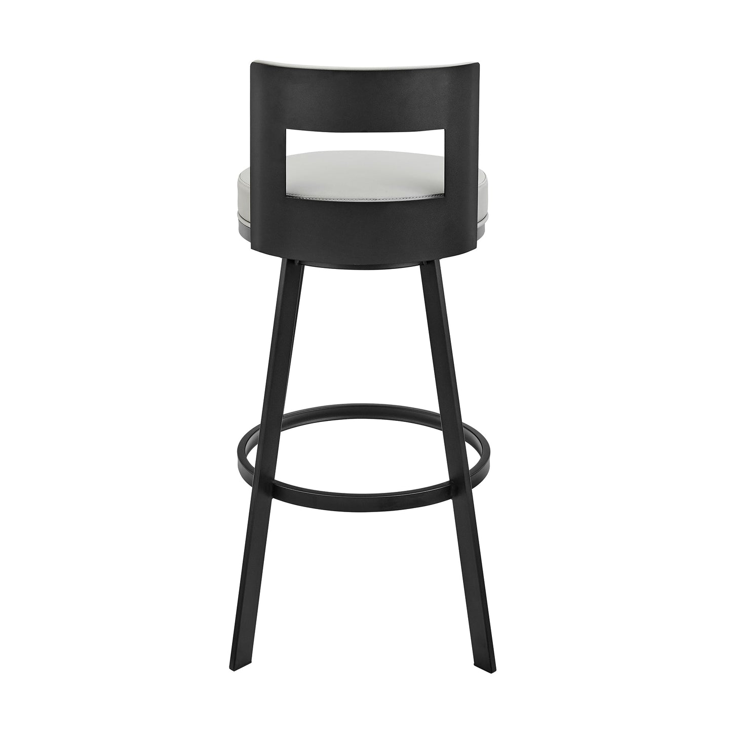 Lynof Swivel Bar and Counter Stool in Various Metal and Faux Leather Options