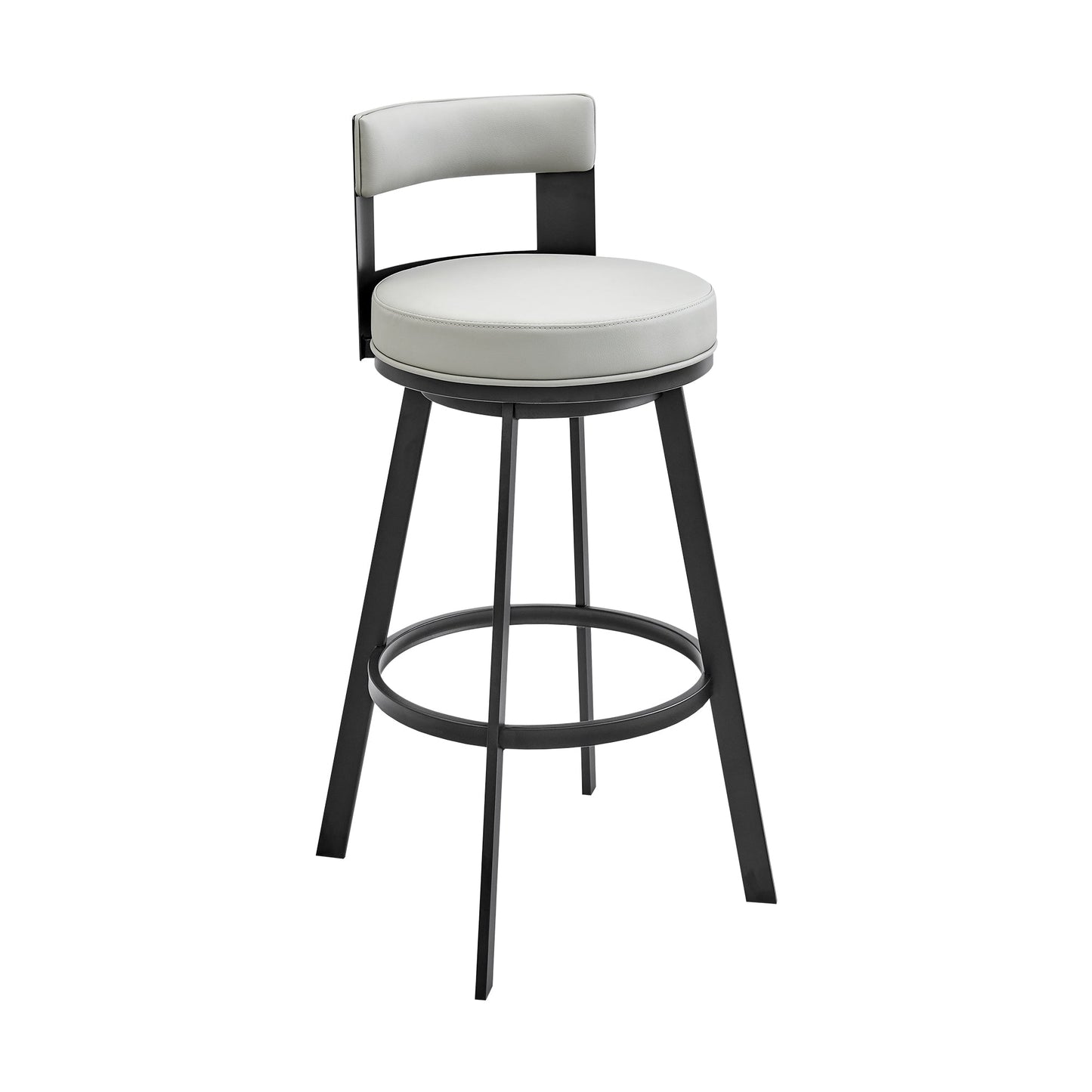 Lynof Swivel Bar and Counter Stool in Various Metal and Faux Leather Options