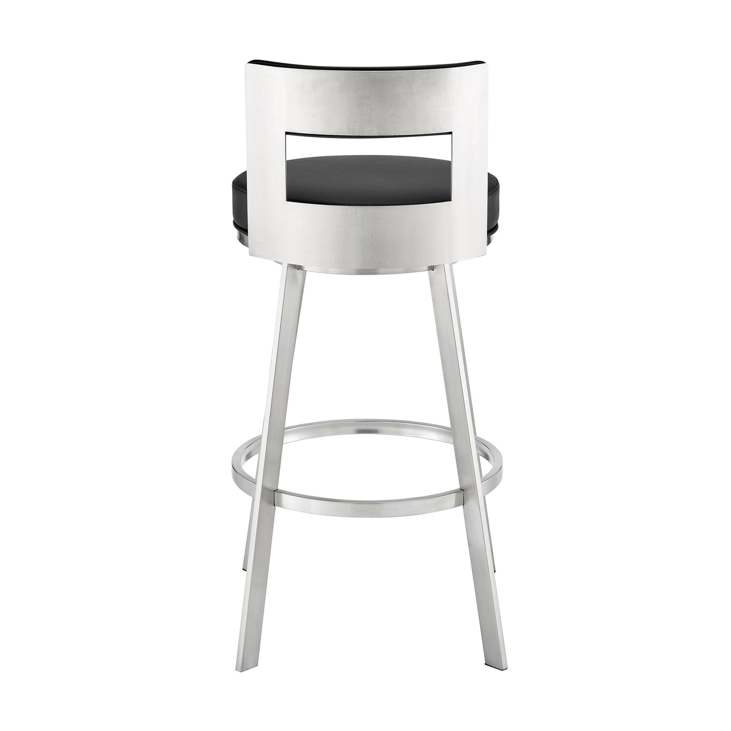 Lynof Swivel Bar and Counter Stool in Various Metal and Faux Leather Options