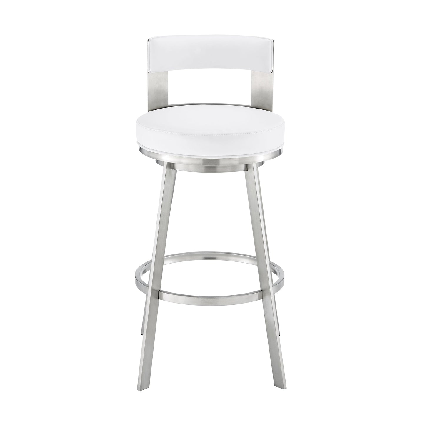 Lynof Swivel Bar and Counter Stool in Various Metal and Faux Leather Options