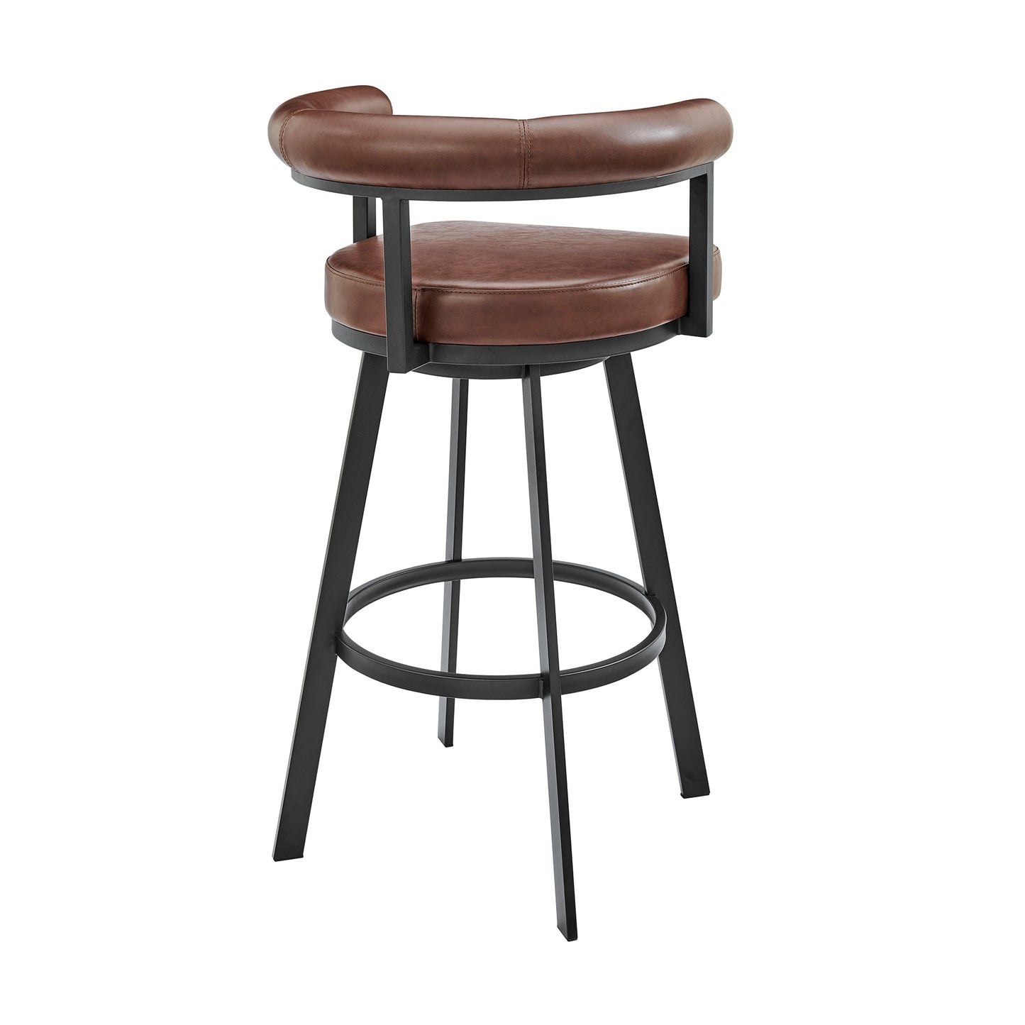 Nolagam Swivel Bar and Counter Stool in Metal and Faux Leather