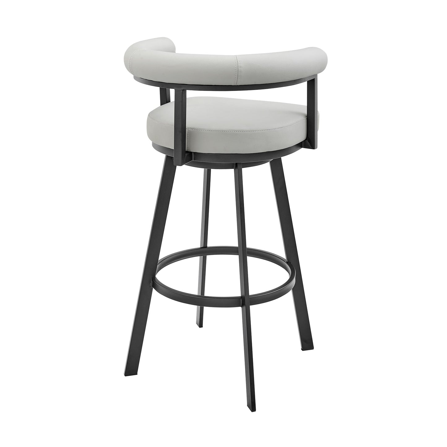 Nolagam Swivel Bar and Counter Stool in Metal and Faux Leather