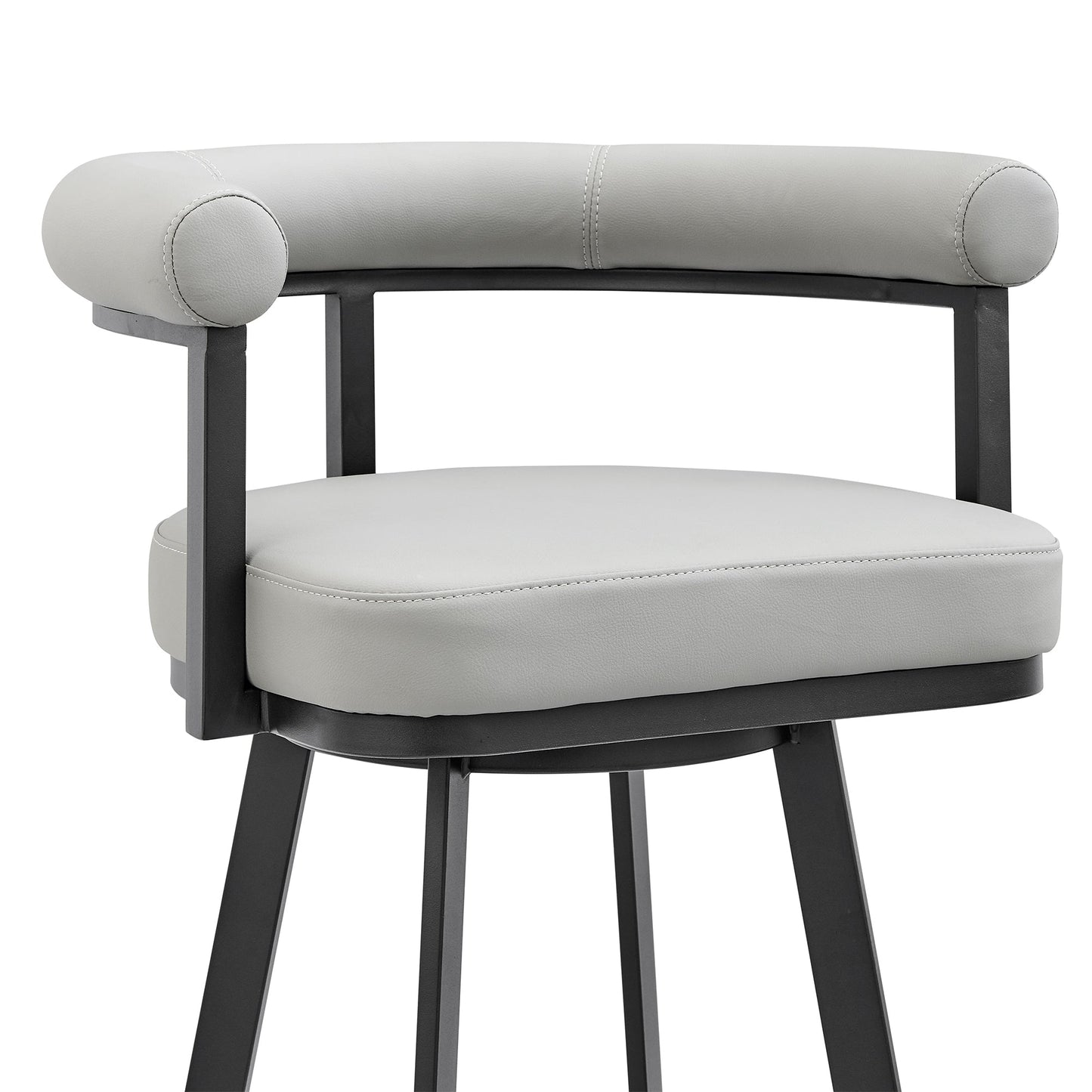 Nolagam Swivel Bar and Counter Stool in Metal and Faux Leather