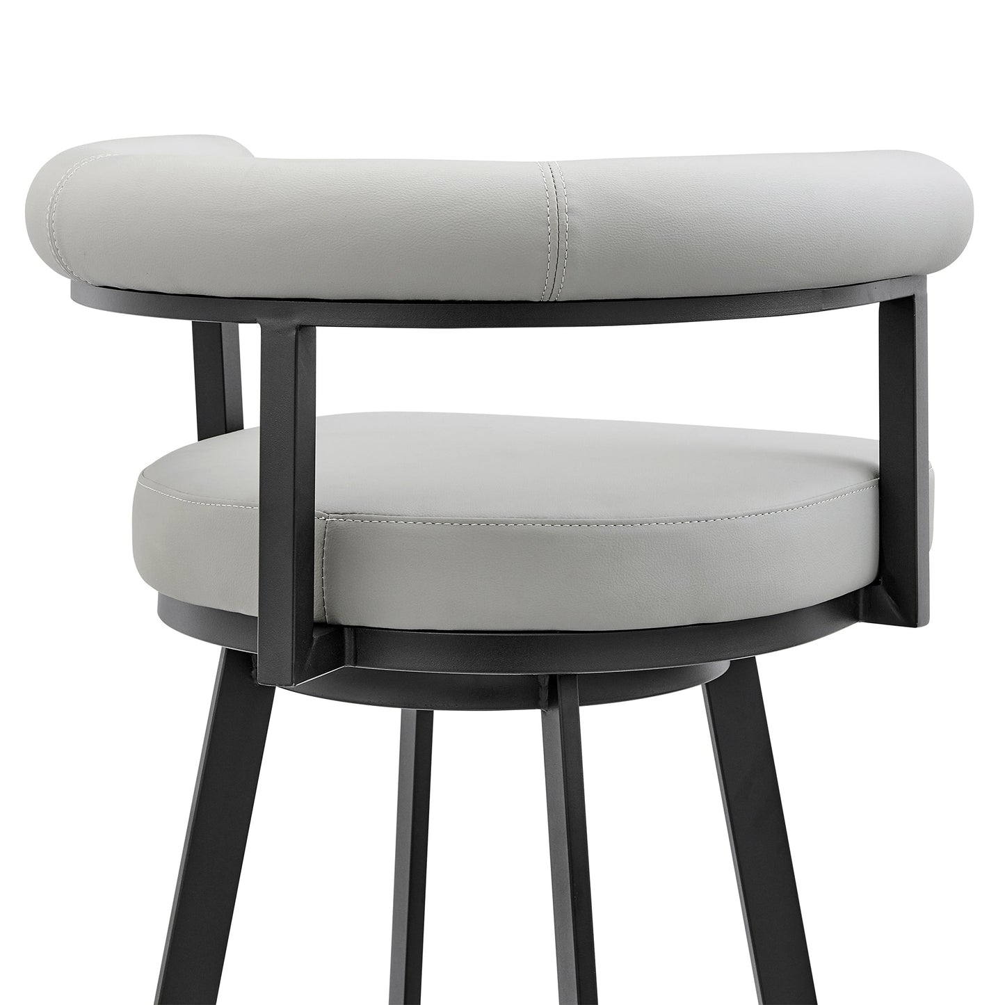 Nolagam Swivel Bar and Counter Stool in Metal and Faux Leather