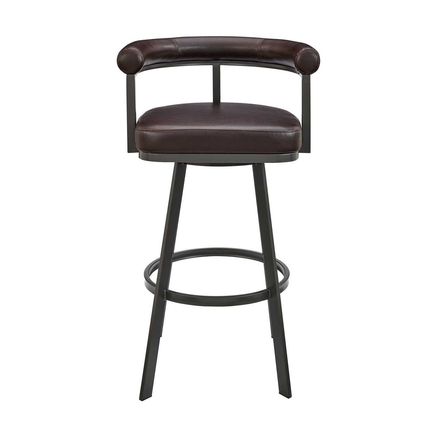 Nolagam Swivel Bar and Counter Stool in Metal and Faux Leather