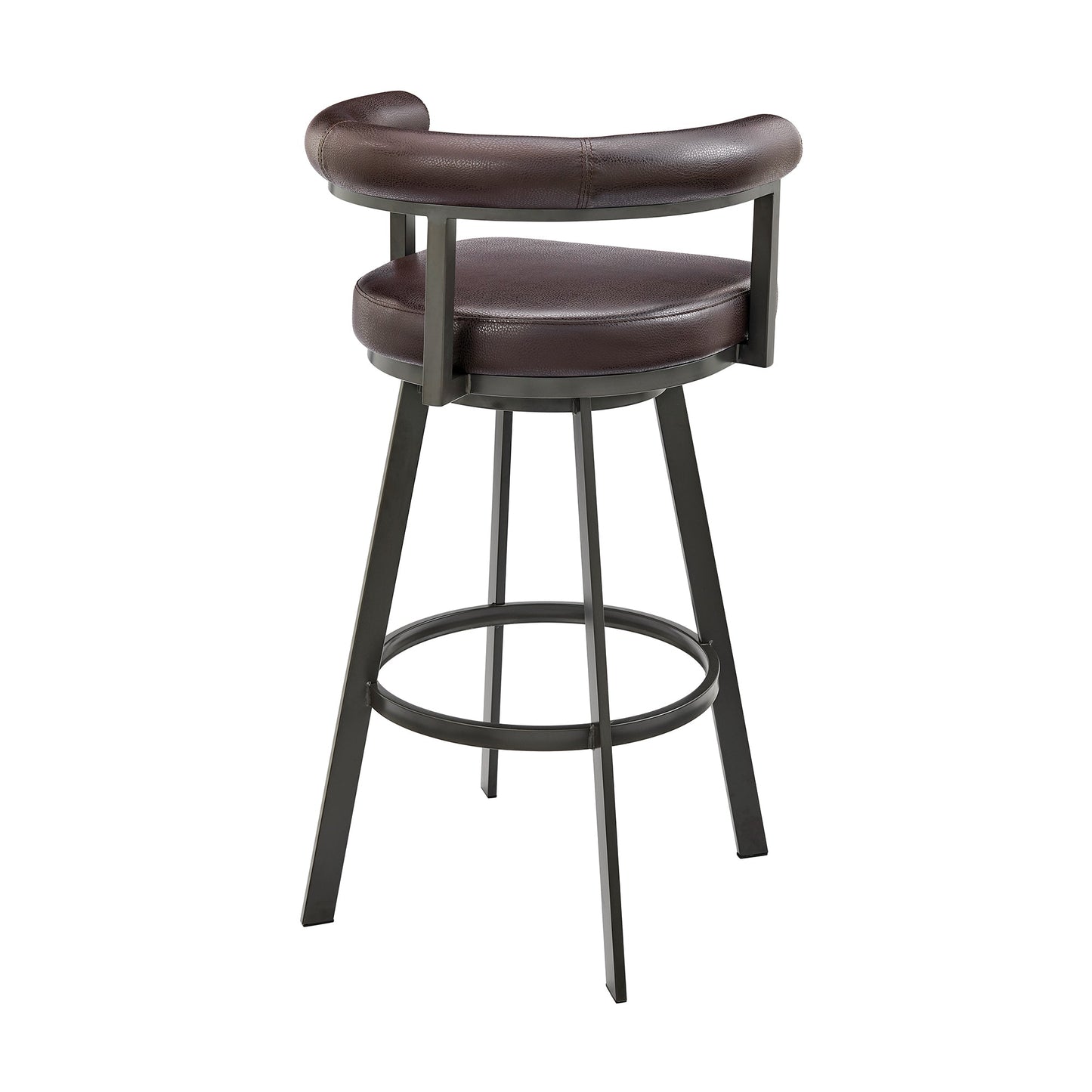 Nolagam Swivel Bar and Counter Stool in Metal and Faux Leather