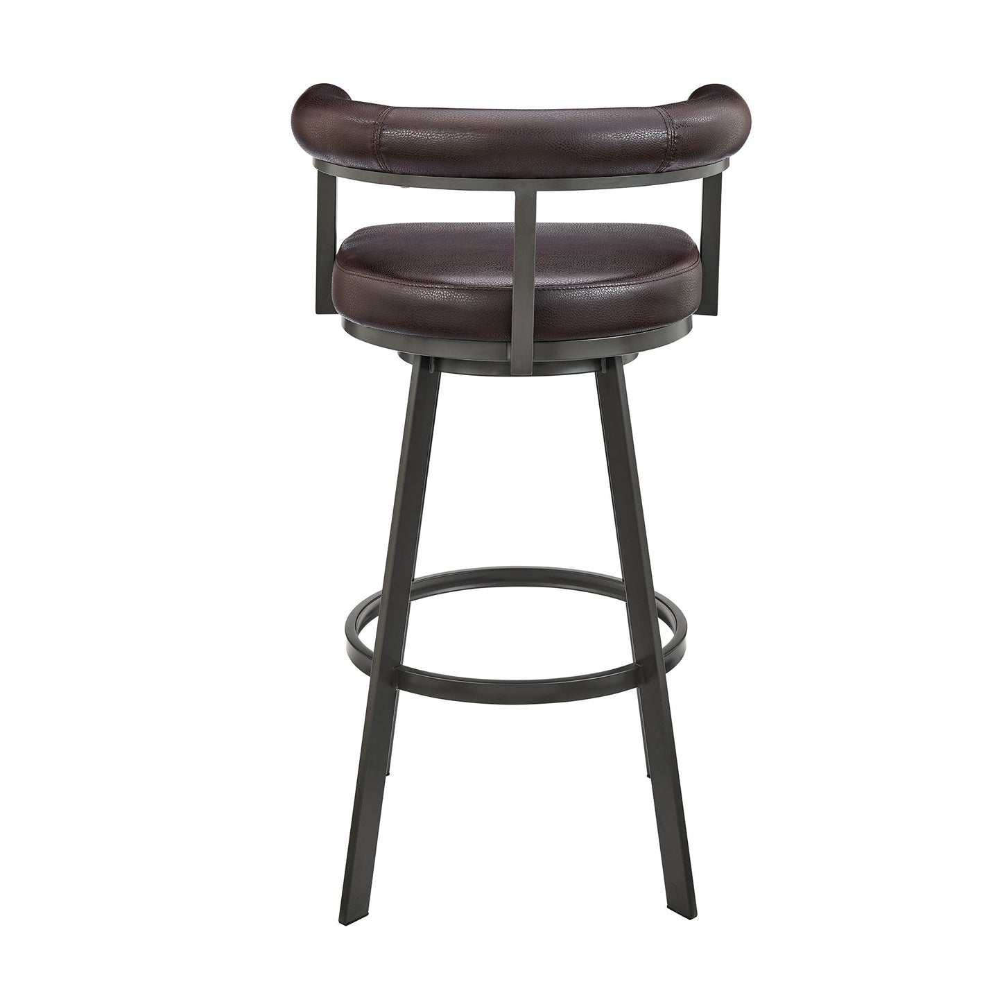 Nolagam Swivel Bar and Counter Stool in Metal and Faux Leather
