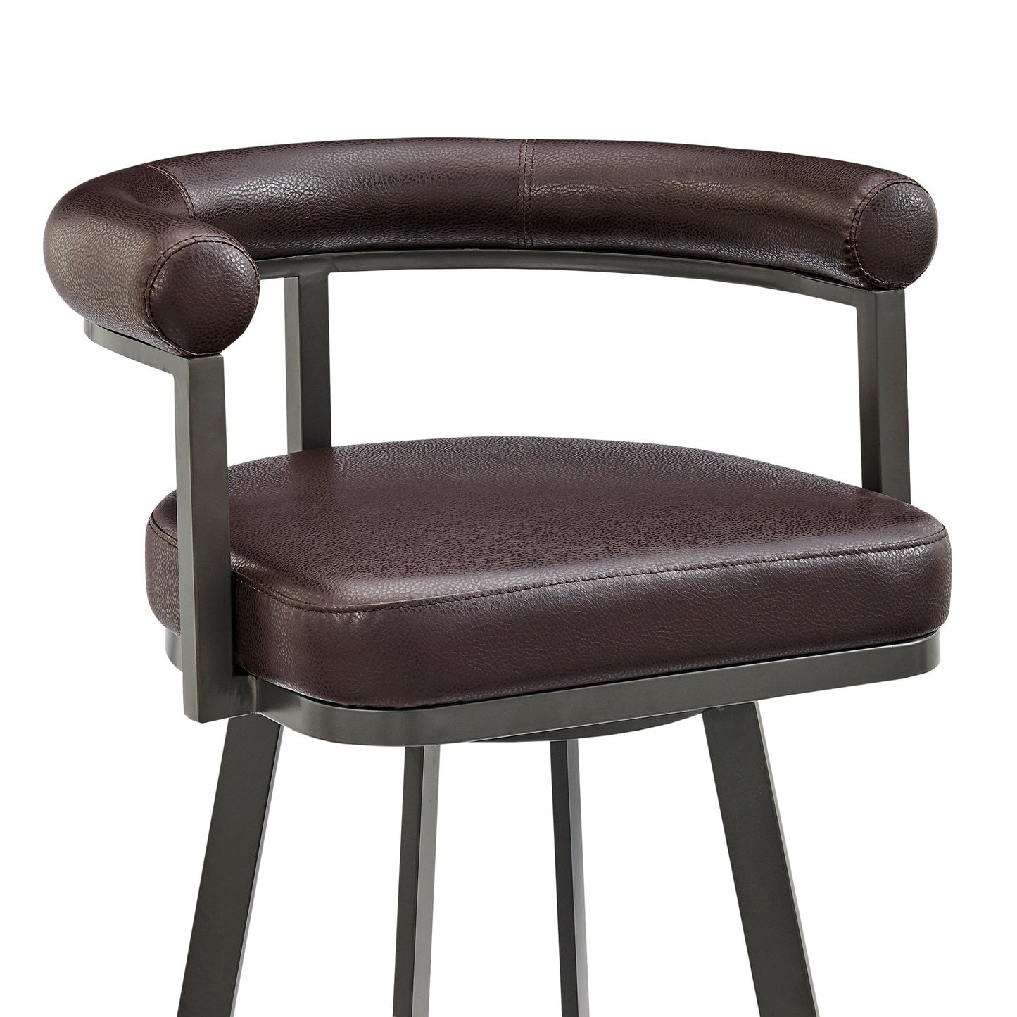 Nolagam Swivel Bar and Counter Stool in Metal and Faux Leather