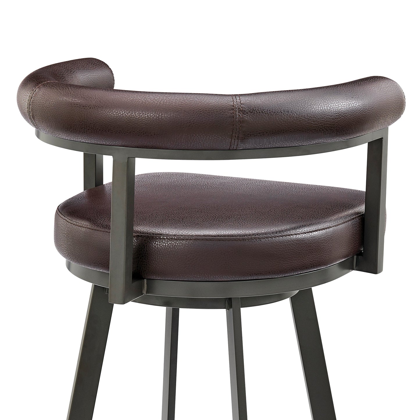 Nolagam Swivel Bar and Counter Stool in Metal and Faux Leather
