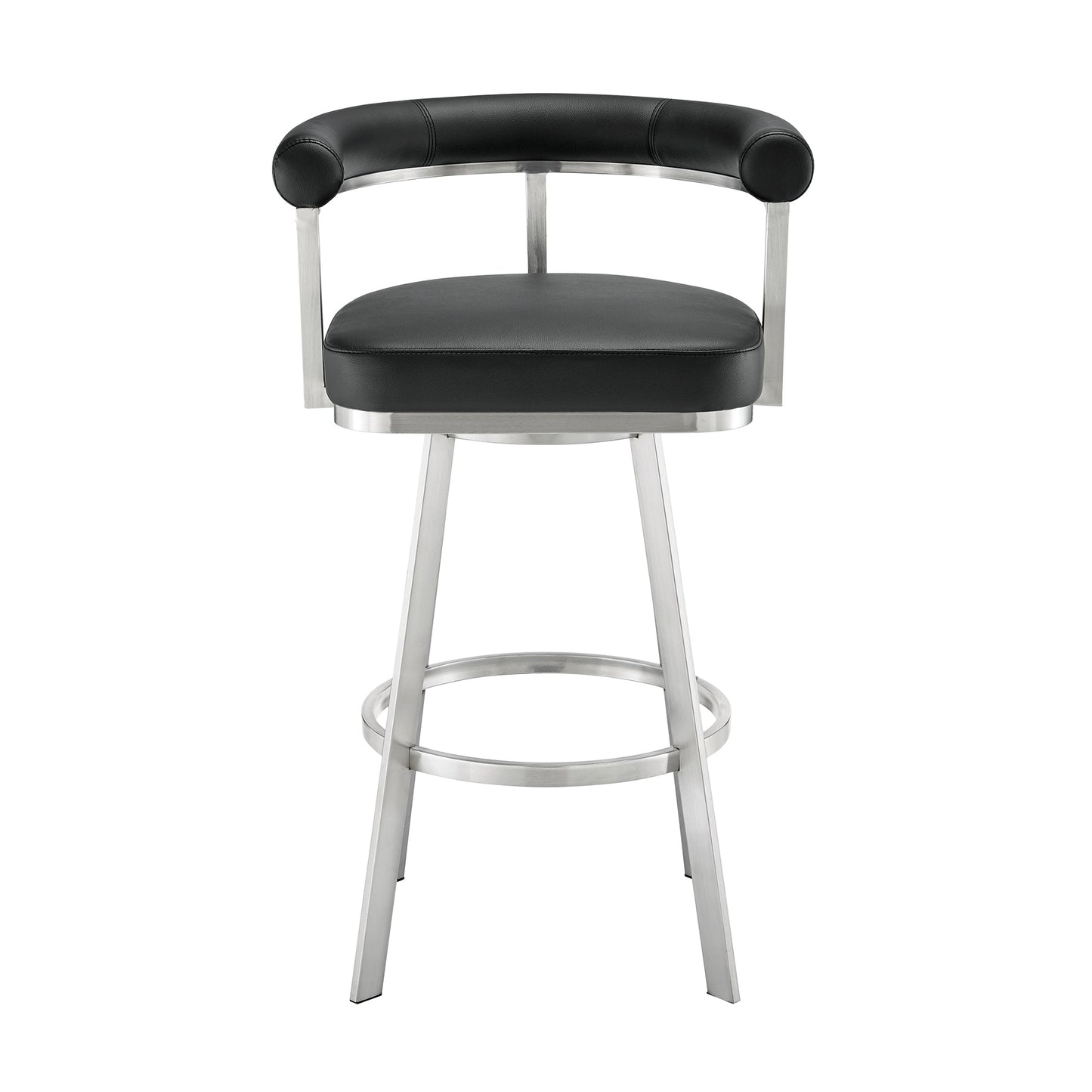 Nolagam Swivel Bar and Counter Stool in Metal and Faux Leather