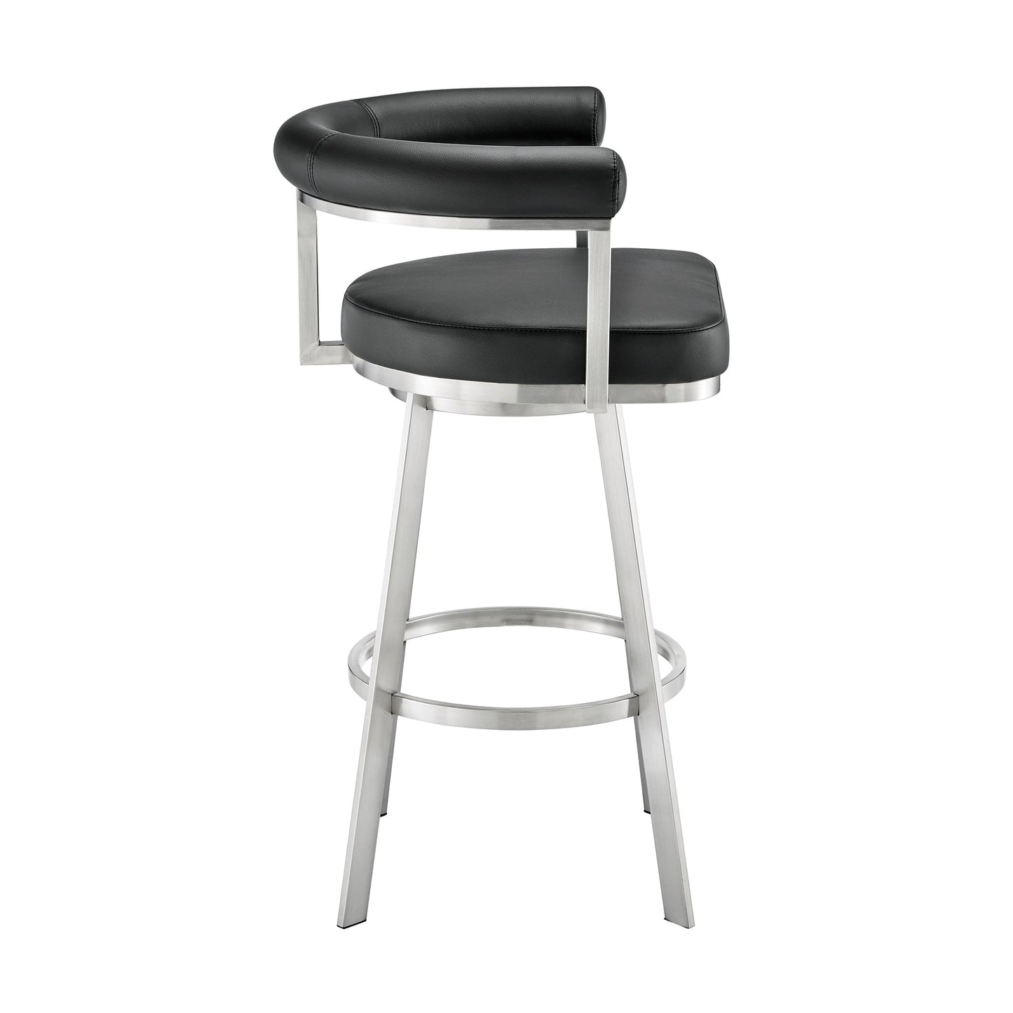 Nolagam Swivel Bar and Counter Stool in Metal and Faux Leather