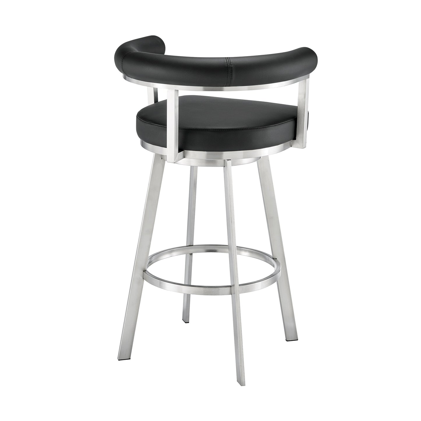 Nolagam Swivel Bar and Counter Stool in Metal and Faux Leather