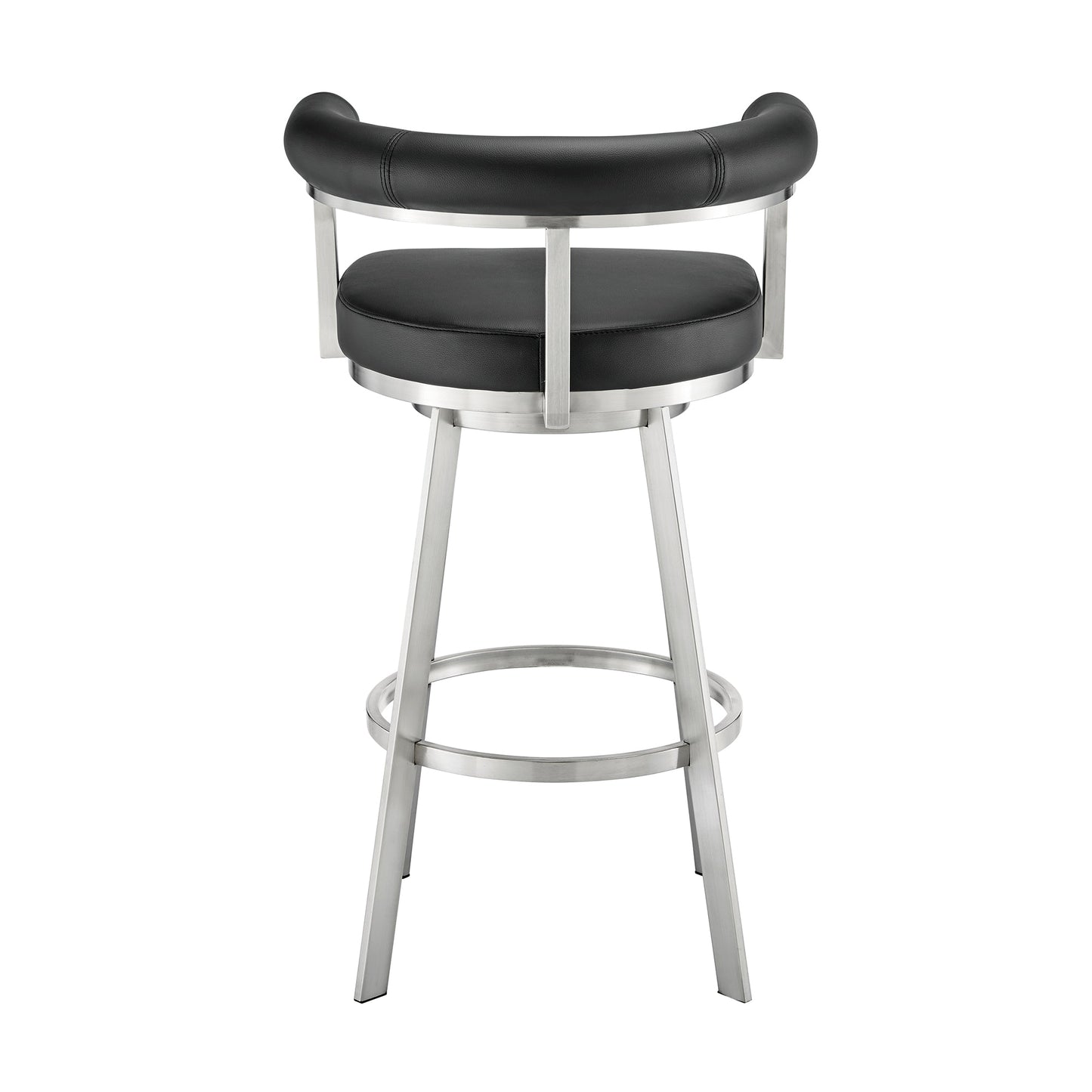 Nolagam Swivel Bar and Counter Stool in Metal and Faux Leather