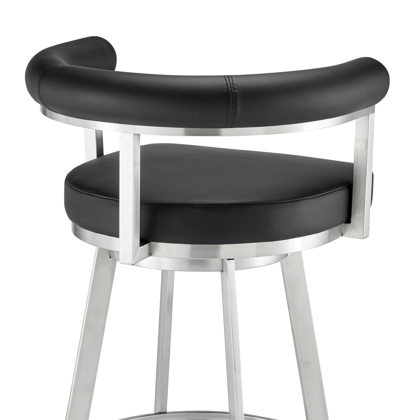 Nolagam Swivel Bar and Counter Stool in Metal and Faux Leather