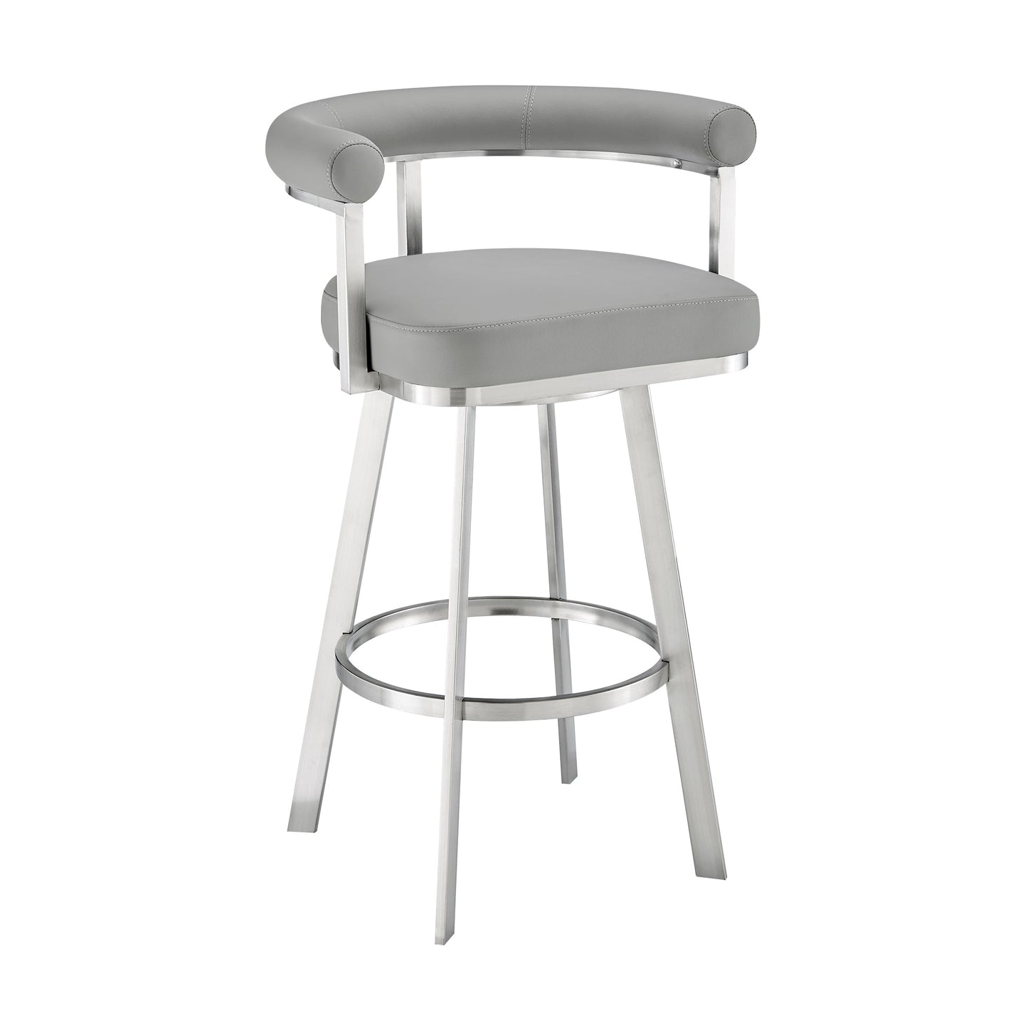 Nolagam Swivel Bar and Counter Stool in Metal and Faux Leather