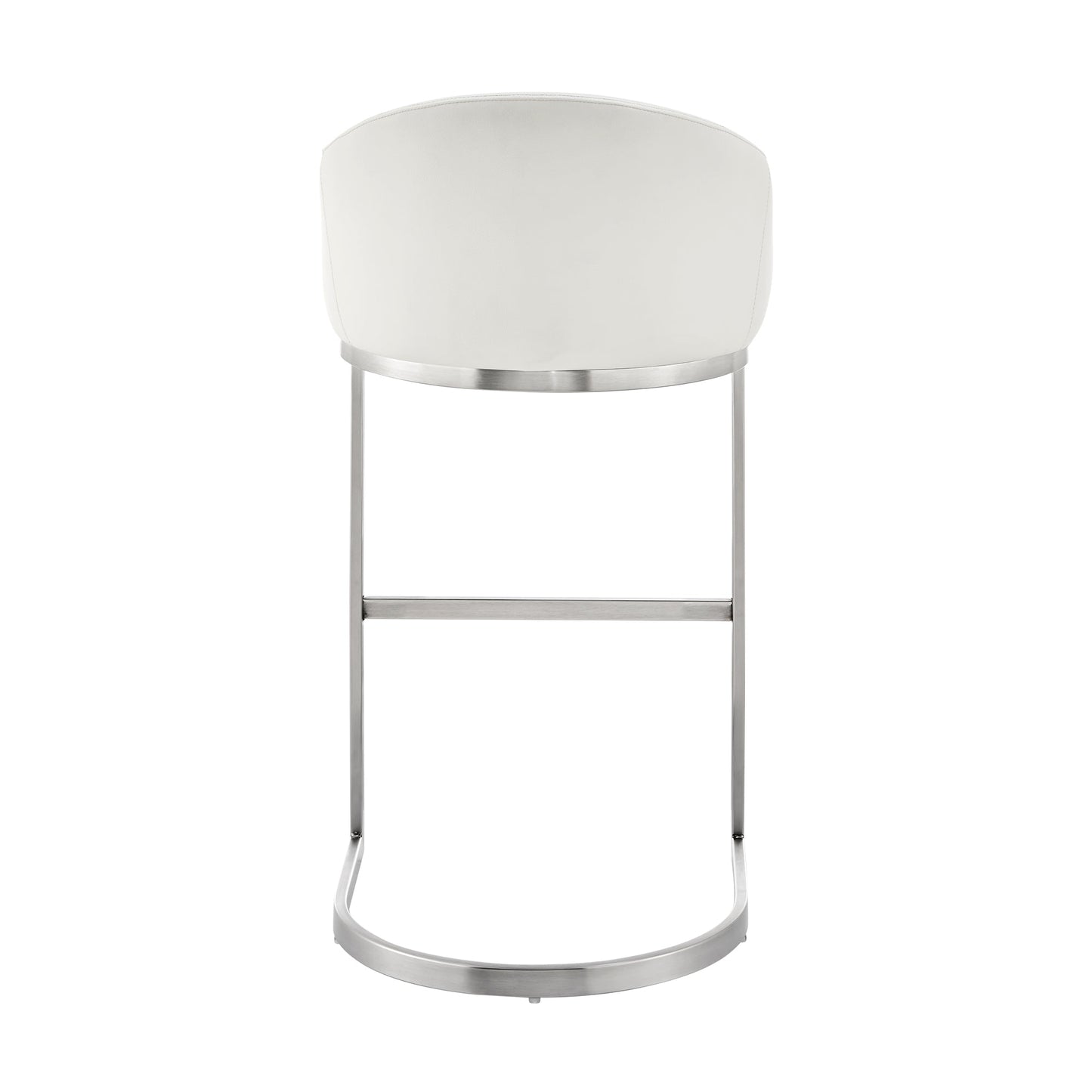 Atherik Bar and Counter Stool in Metal and Stainless Steel with Faux Leather