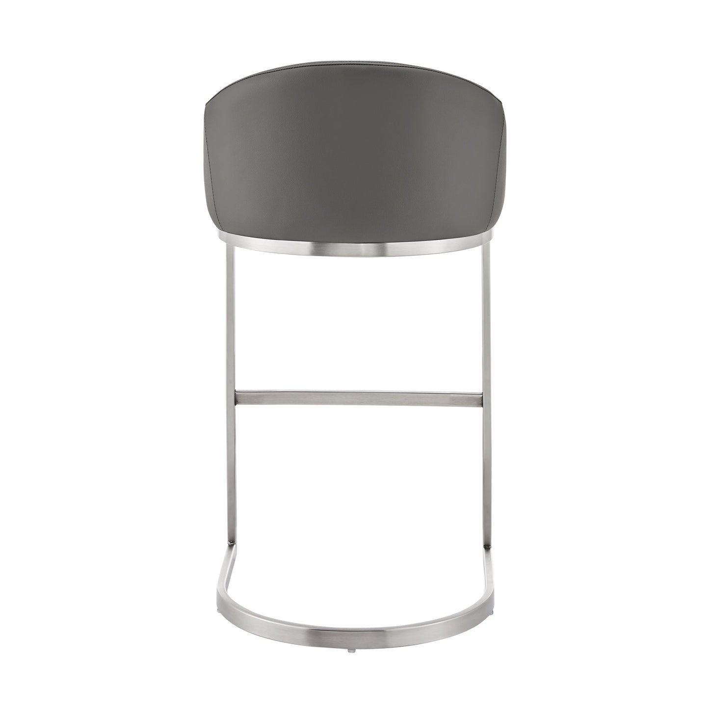 Atherik Bar and Counter Stool in Metal and Stainless Steel with Faux Leather