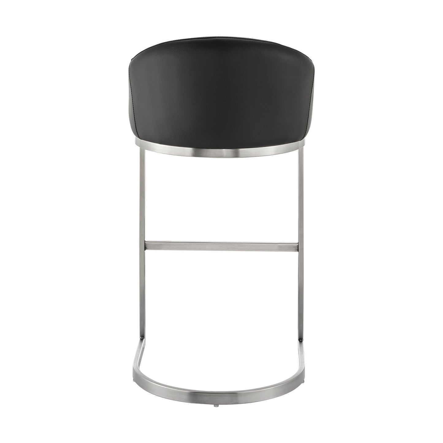 Atherik Bar and Counter Stool in Metal and Stainless Steel with Faux Leather