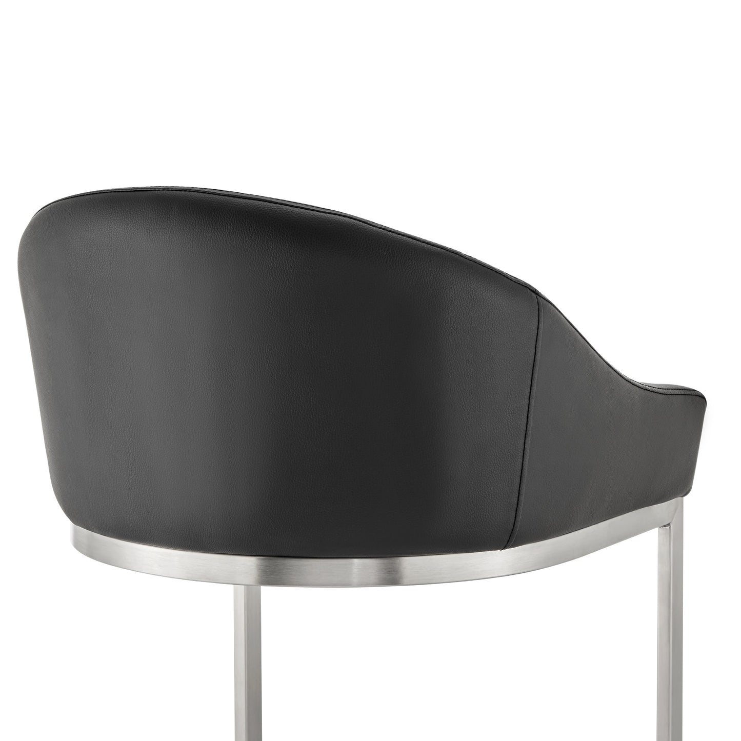 Atherik Bar and Counter Stool in Metal and Stainless Steel with Faux Leather