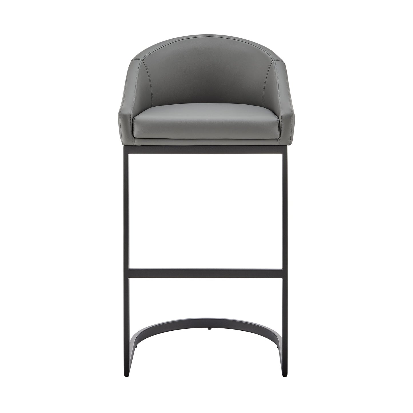 Atherik Bar and Counter Stool in Metal and Stainless Steel with Faux Leather