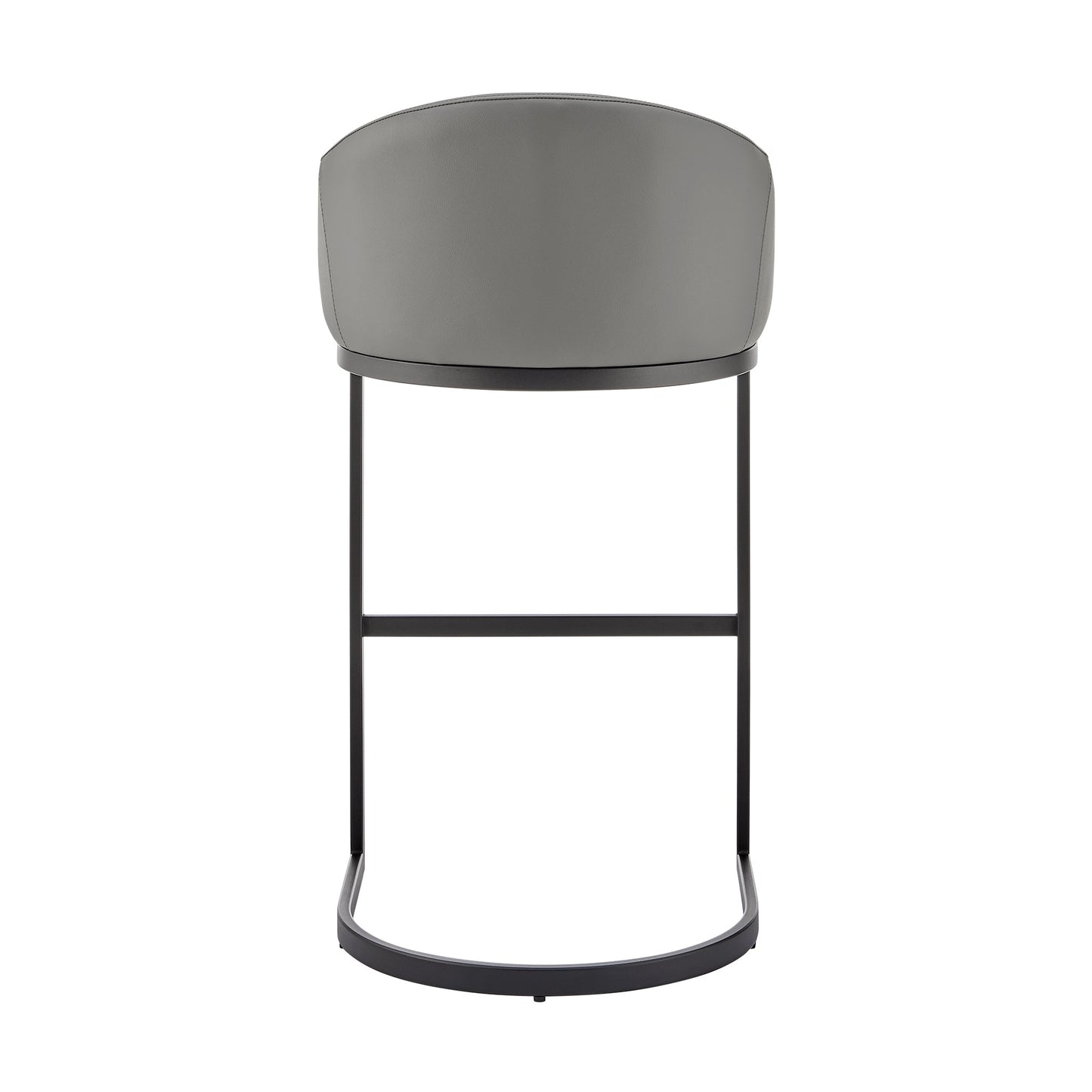 Atherik Bar and Counter Stool in Metal and Stainless Steel with Faux Leather