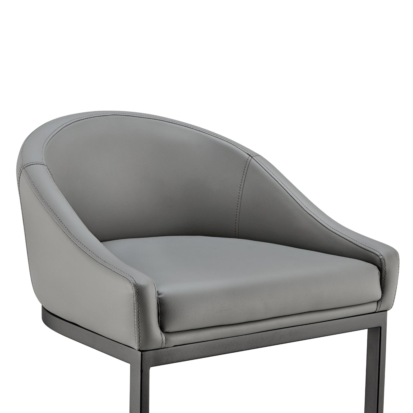 Atherik Bar and Counter Stool in Metal and Stainless Steel with Faux Leather