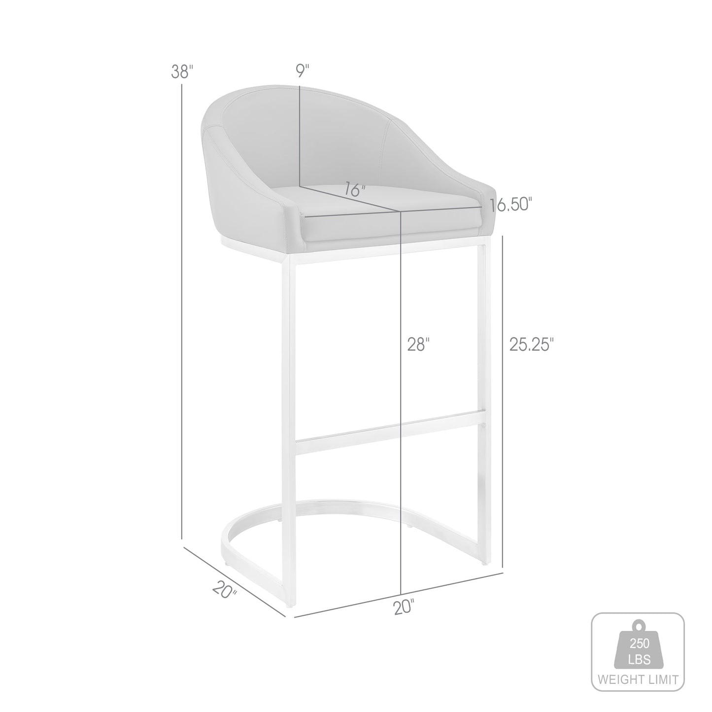 Atherik Bar and Counter Stool in Metal and Stainless Steel with Faux Leather