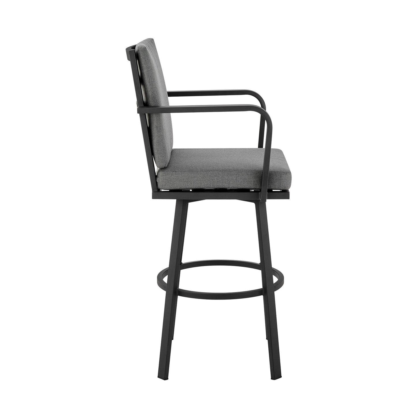 Don 26" Outdoor Patio Swivel Counter Stool in Aluminum with Cushions