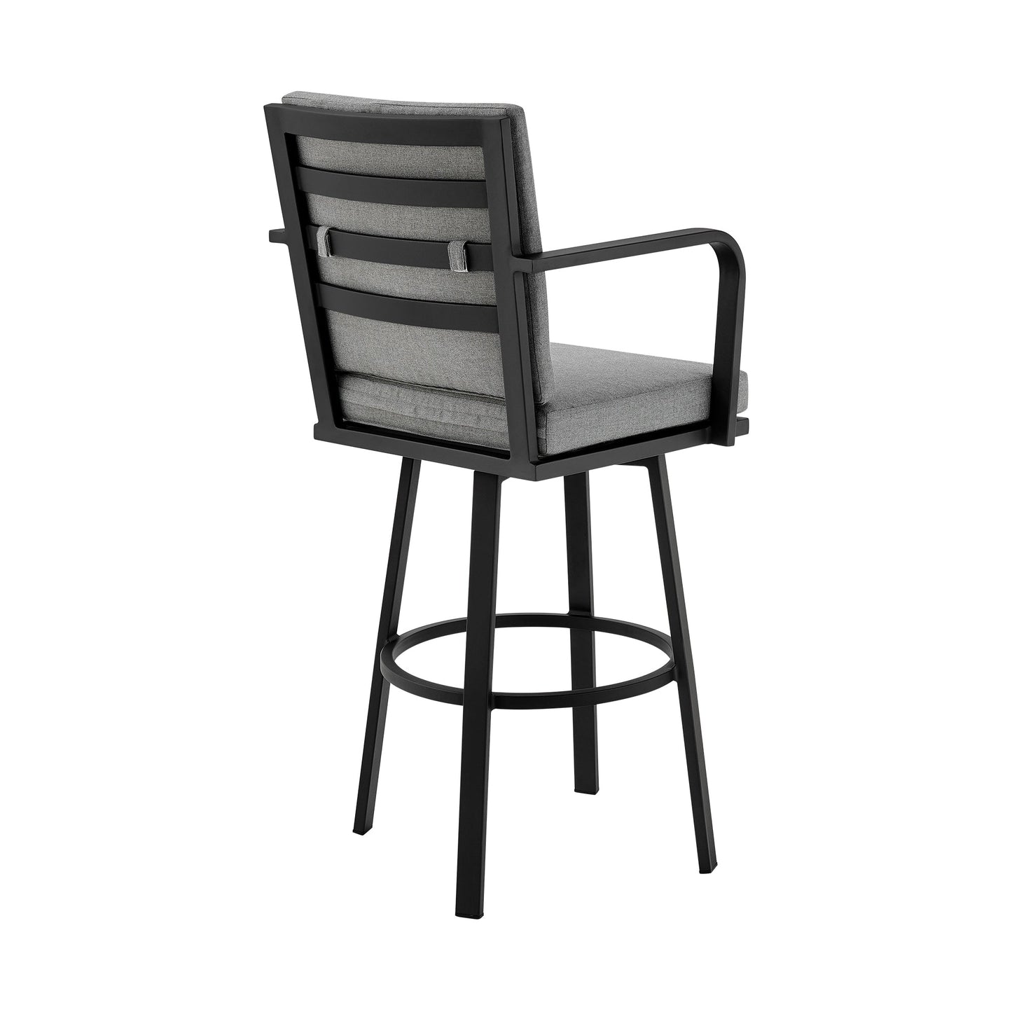 Don 26" Outdoor Patio Swivel Counter Stool in Aluminum with Cushions