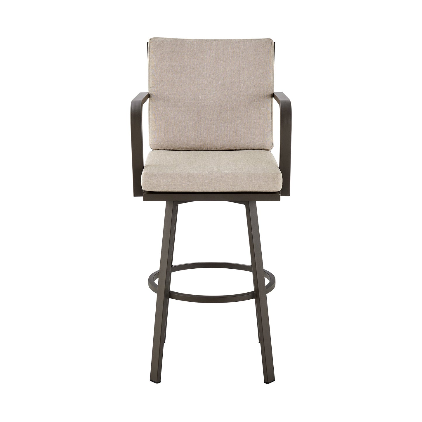 Don 26" Outdoor Patio Swivel Counter Stool in Aluminum with Cushions
