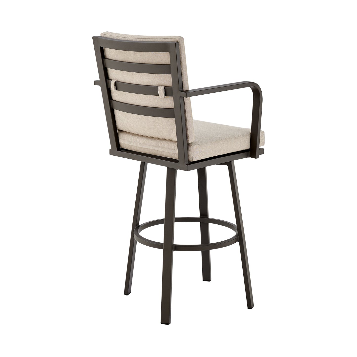 Don 26" Outdoor Patio Swivel Counter Stool in Aluminum with Cushions