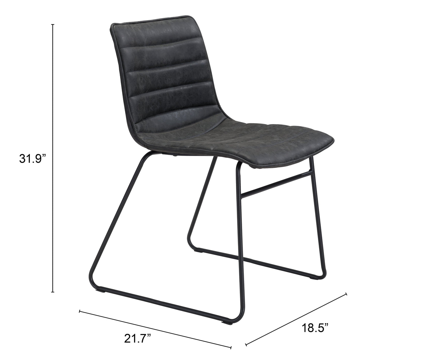 Jack Dining Chair (Set of 2) Vintage Black