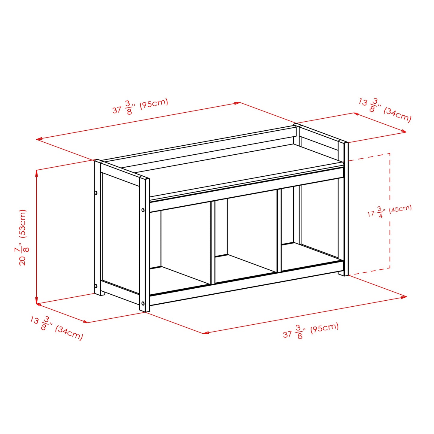 Addison Entryway Storage Bench, Espresso
