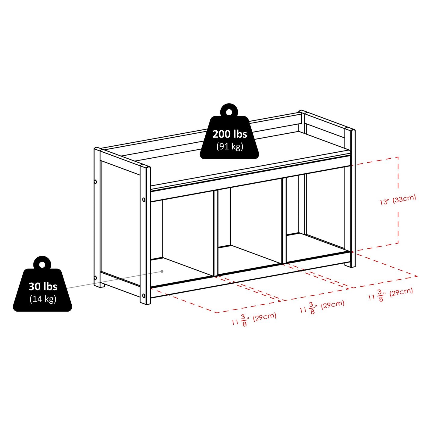 Addison Entryway Storage Bench, Espresso